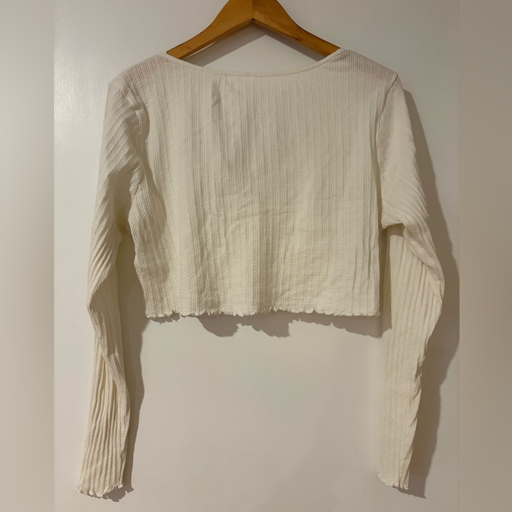 BP Cream Ribbed Crop Top - Picture 5 of 7